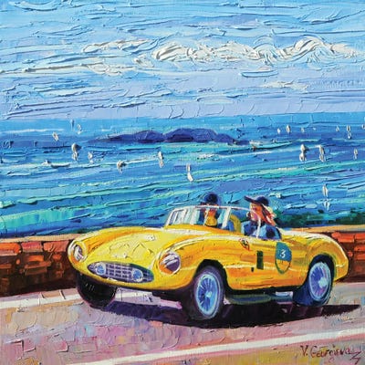 Mille Miglia. La Ferrari Gialla by Vanya Georgieva metal wall art