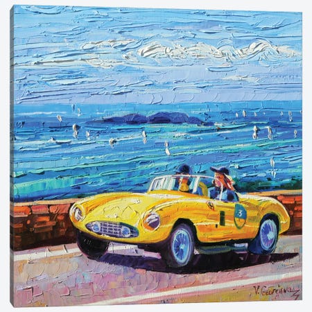 Mille Miglia. La Ferrari Gialla Canvas Print #VNY112} by Vanya Georgieva Canvas Art Print