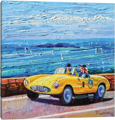 Mille Miglia. La Ferrari Gialla Canvas Art Print - Vanya Georgieva