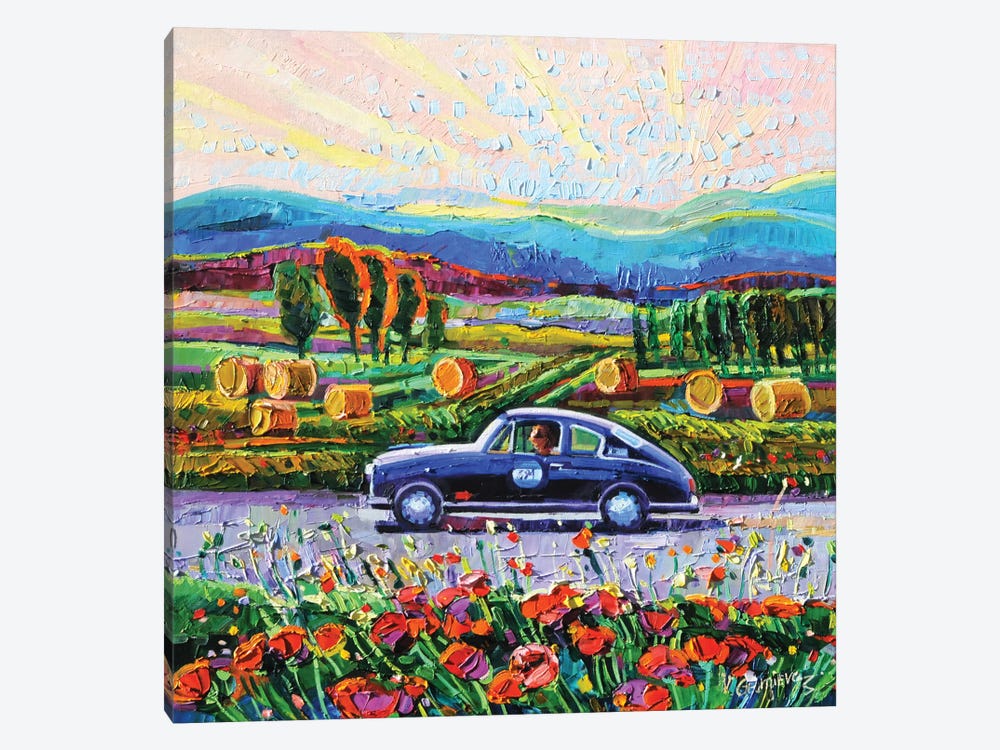 La Porsche And The Poppies by Vanya Georgieva 1-piece Art Print