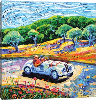 Mille Miglia. With Olive Trees Canvas Art Print - Countryside Art