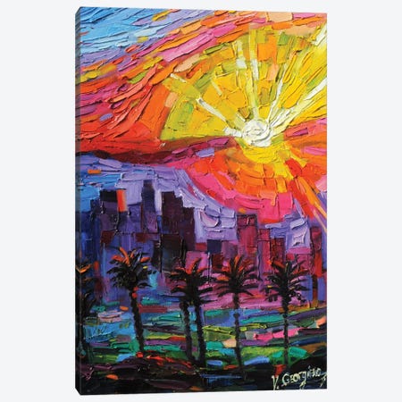 L.A. Fire Sunset Canvas Print #VNY123} by Vanya Georgieva Canvas Art