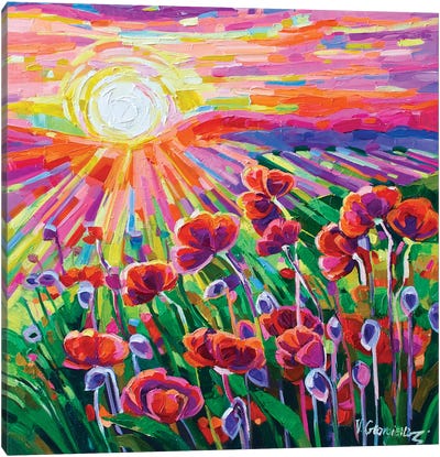 The Light That Kisses The Flowers Canvas Art Print - Vanya Georgieva