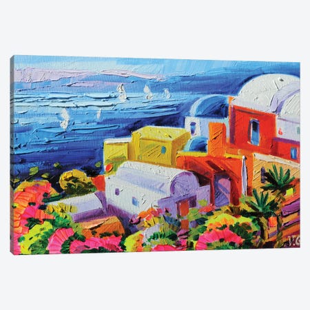 Sunny Day In Santorini II Canvas Print #VNY136} by Vanya Georgieva Canvas Art
