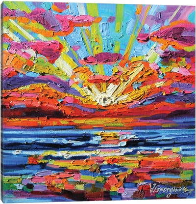Beautiful Sea Canvas Art Print - Lake & Ocean Sunrise & Sunset Art