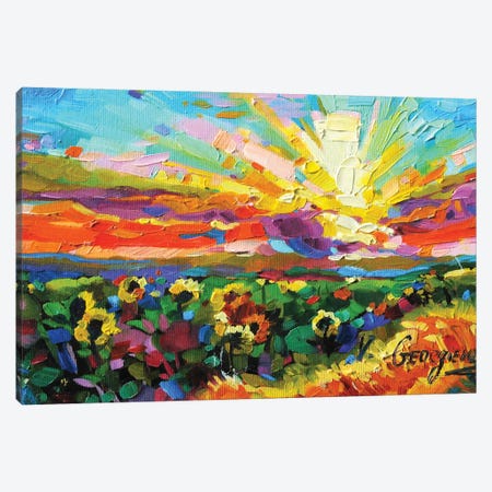 Lovely Sunflowers Canvas Print #VNY140} by Vanya Georgieva Canvas Art