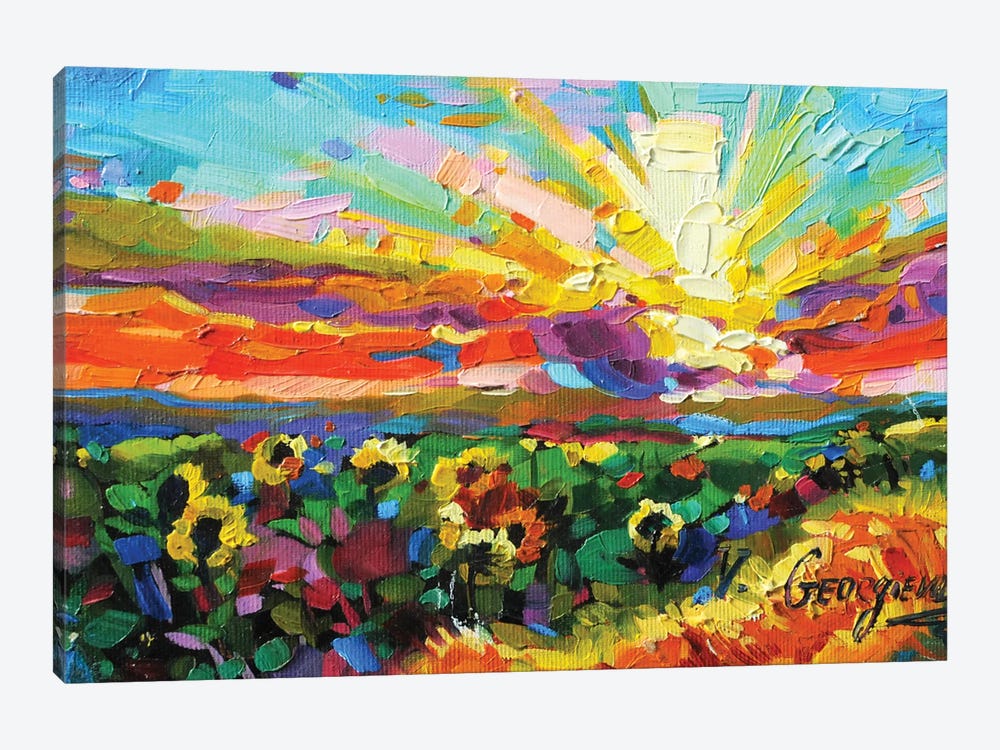 Lovely Sunflowers by Vanya Georgieva 1-piece Canvas Art Print