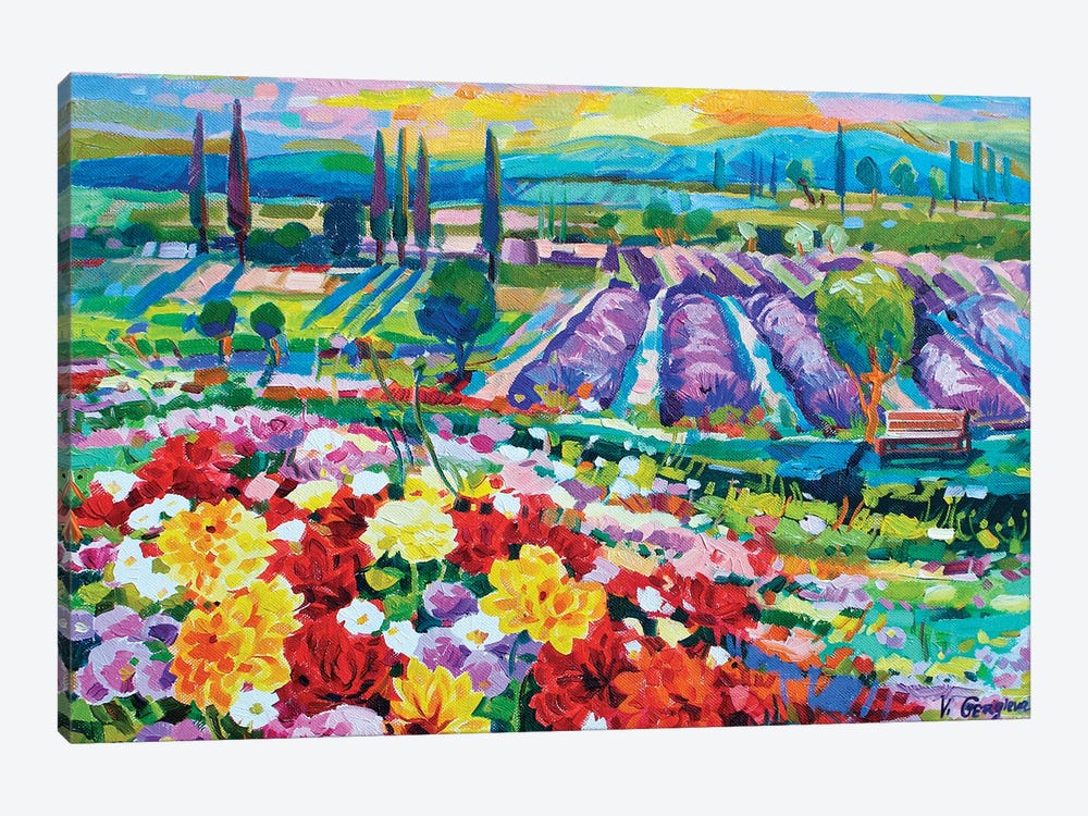 Colorful field by Vanya Georgieva 1-piece Canvas Art