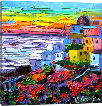 Colors In Santoribi Canvas Art Print - Greece Art