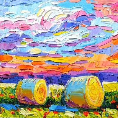 The Bales And The Clouds by Vanya Georgieva framed wall art