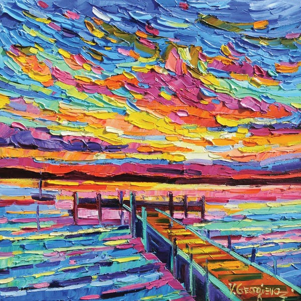 Vanya Georgieva: Sunset On The Pond II by Vanya Georgieva