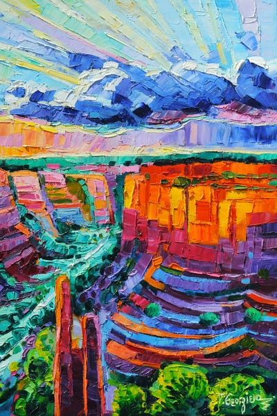 Light And Rain On Grand Canyon by Vanya Georgieva art print