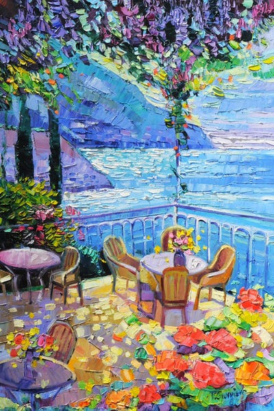 Vanya Georgieva: Terrace On Lake Como by Vanya Georgieva
