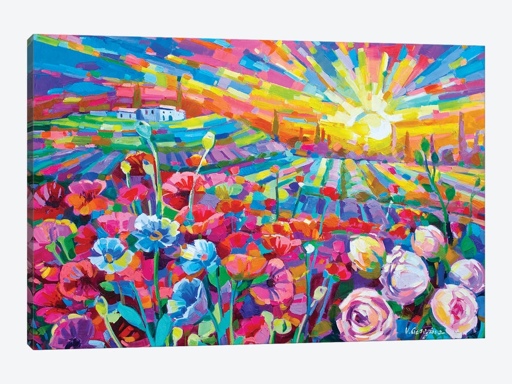 Poppy Field In Tuscany by Vanya Georgieva 1-piece Canvas Artwork