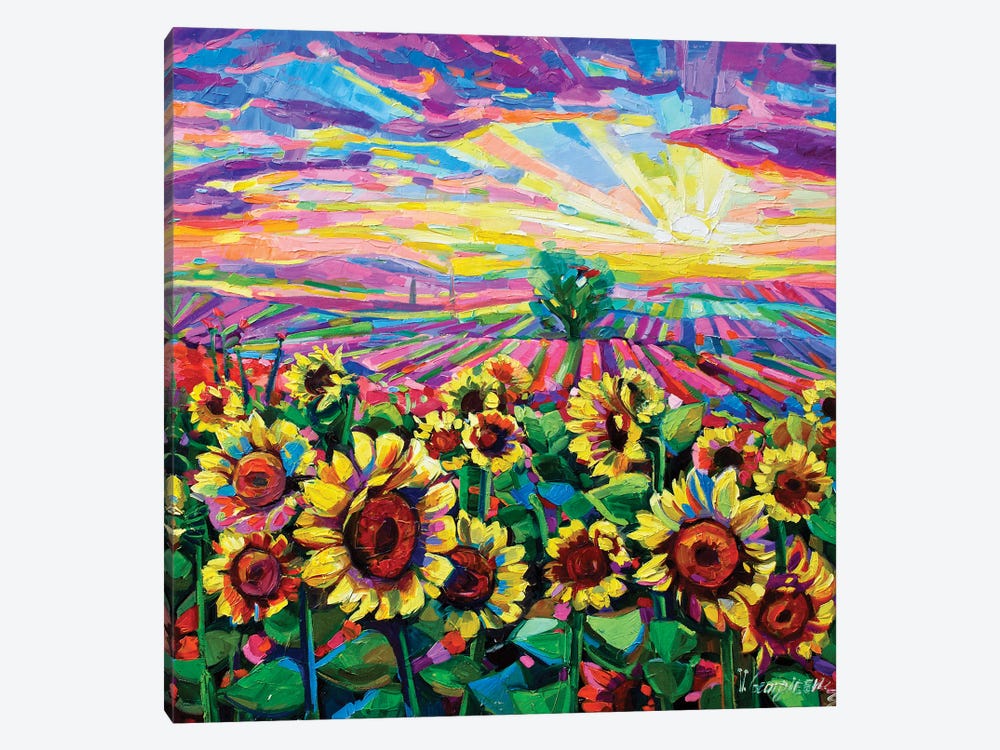 Sunflowers At Sunset by Vanya Georgieva 1-piece Canvas Wall Art