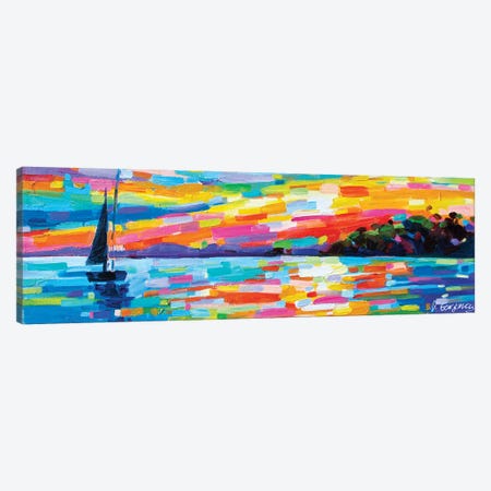 The Boat At Sunset Canvas Print #VNY2} by Vanya Georgieva Canvas Wall Art