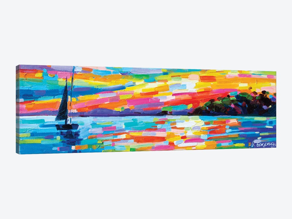 The Boat At Sunset by Vanya Georgieva 1-piece Canvas Art Print