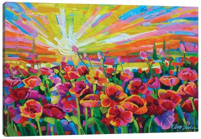 The Red Fields Canvas Art Print - Vanya Georgieva