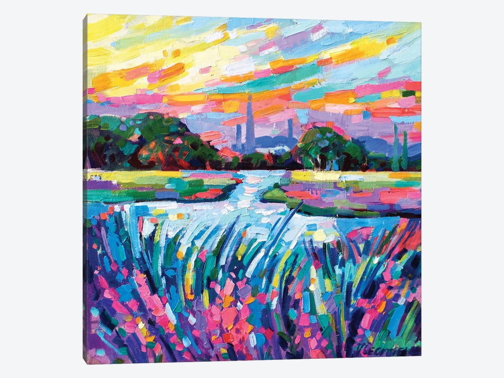 Sunset On The Pond by Vanya Georgieva 1-piece Canvas Wall Art