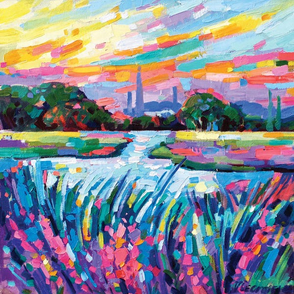 Vanya Georgieva: Sunset On The Pond by Vanya Georgieva