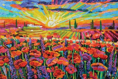 Poppies Field In Tuscany by Vanya Georgieva art print