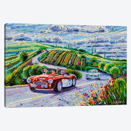 Mille Miglia. With A Beautiful Clouds Canvas Print #VNY51} by Vanya Georgieva Canvas Artwork