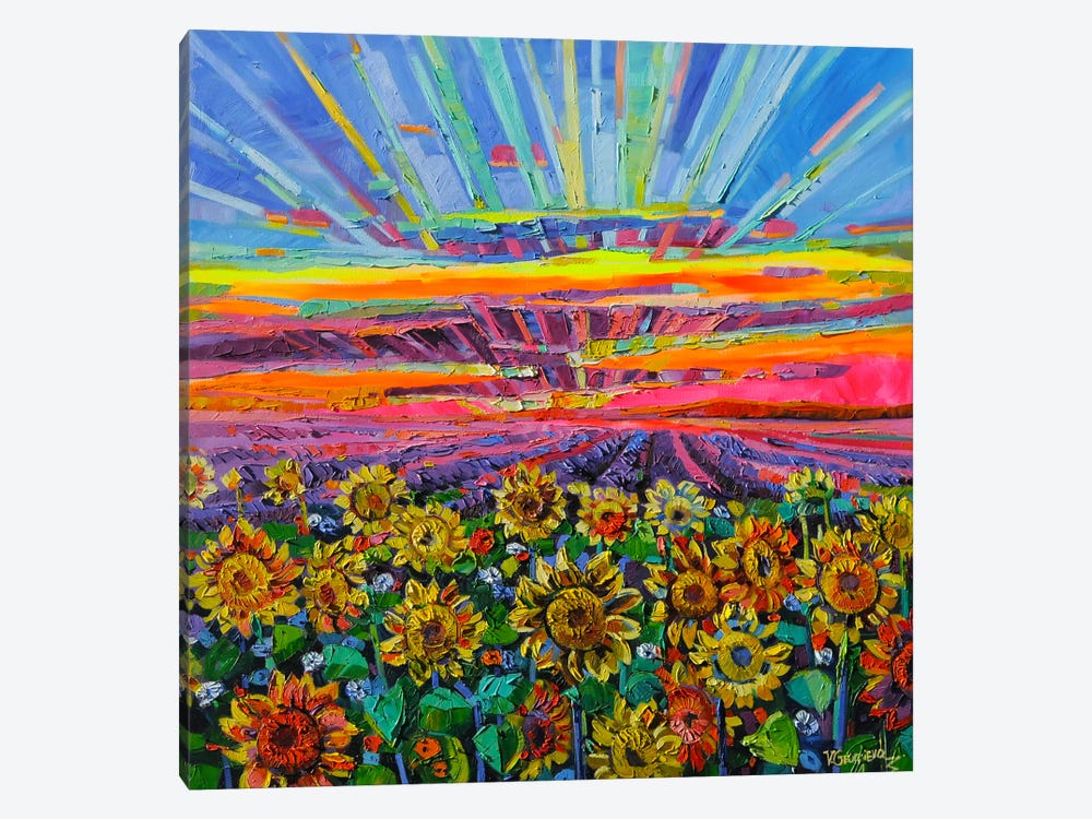 When The Sunflowers Meet The Light by Vanya Georgieva 1-piece Canvas Art