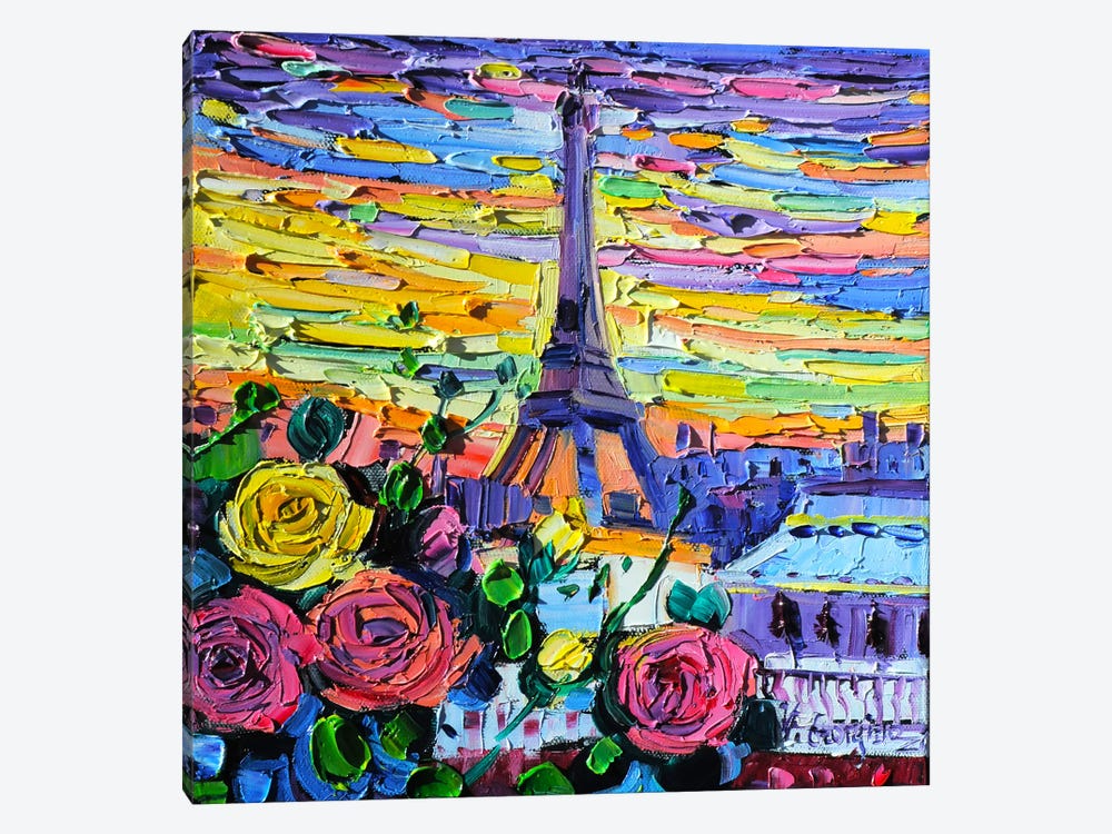 Roses In Paris by Vanya Georgieva 1-piece Canvas Art