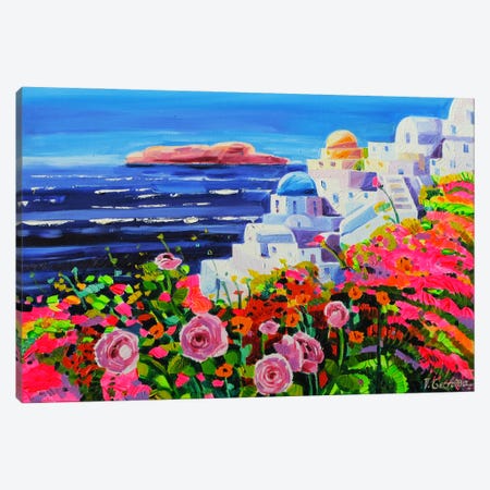 Sunny Day In Santorini Canvas Print #VNY64} by Vanya Georgieva Canvas Artwork