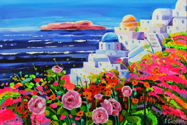 Famous Places Of Worship: Sunny Day In Santorini by Vanya Georgieva