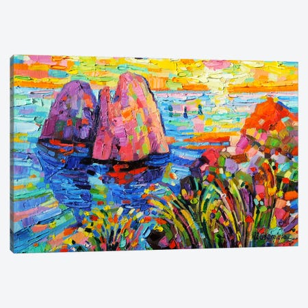 Sunset In Capri Canvas Print #VNY65} by Vanya Georgieva Canvas Artwork