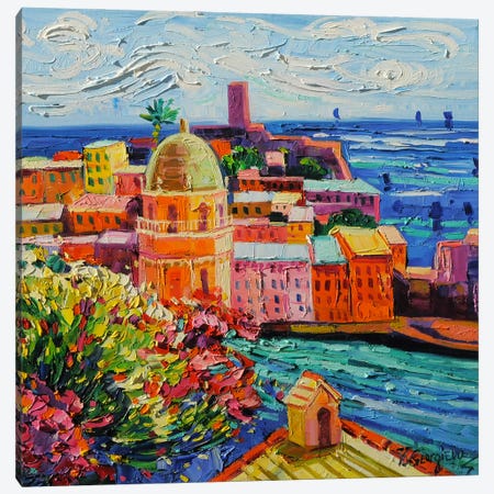 Sunny Day In Vernazza Canvas Print #VNY66} by Vanya Georgieva Canvas Artwork