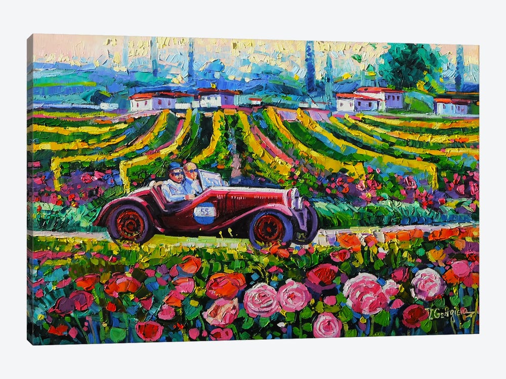 Mille Miglia . Roses In Tuscany by Vanya Georgieva 1-piece Canvas Print
