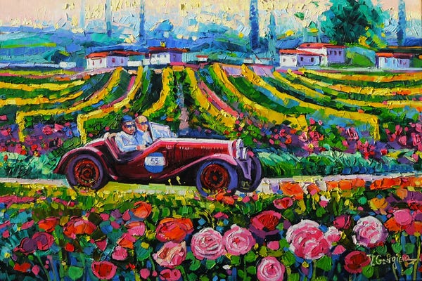 Fine Art Print: Mille Miglia . Roses In Tuscany by Vanya Georgieva