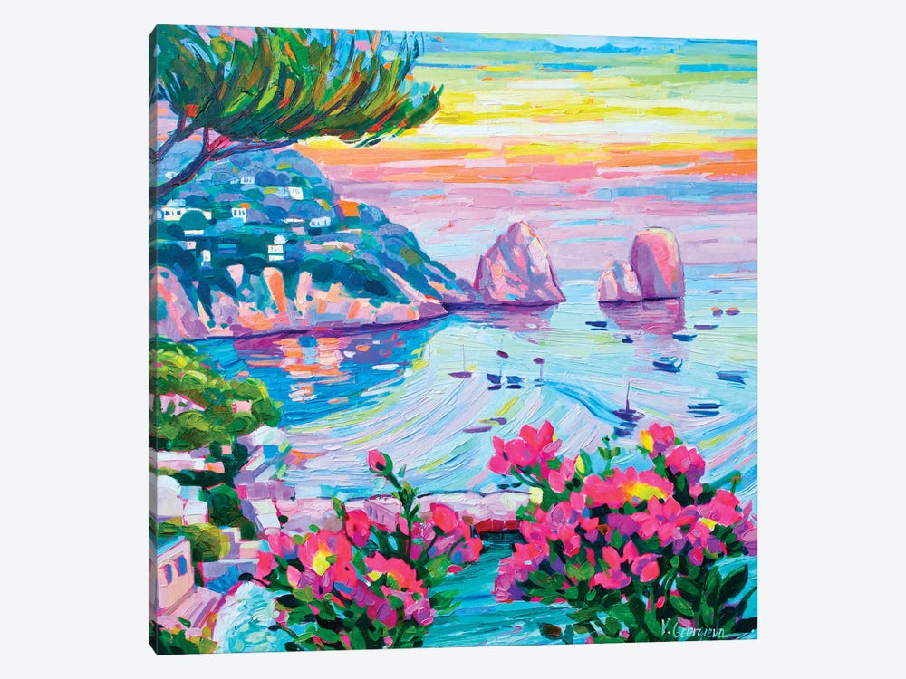 Caramel Sunset Of Capri by Vanya Georgieva 1-piece Canvas Art Print