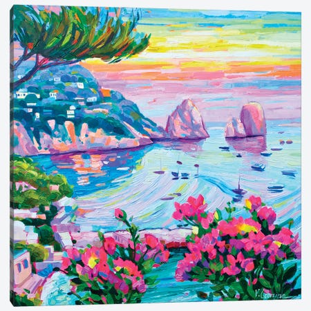Caramel Sunset Of Capri Canvas Print #VNY6} by Vanya Georgieva Art Print