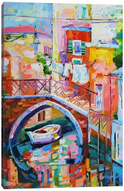 Live In Venice Canvas Art Print - Urban River, Lake & Waterfront Art