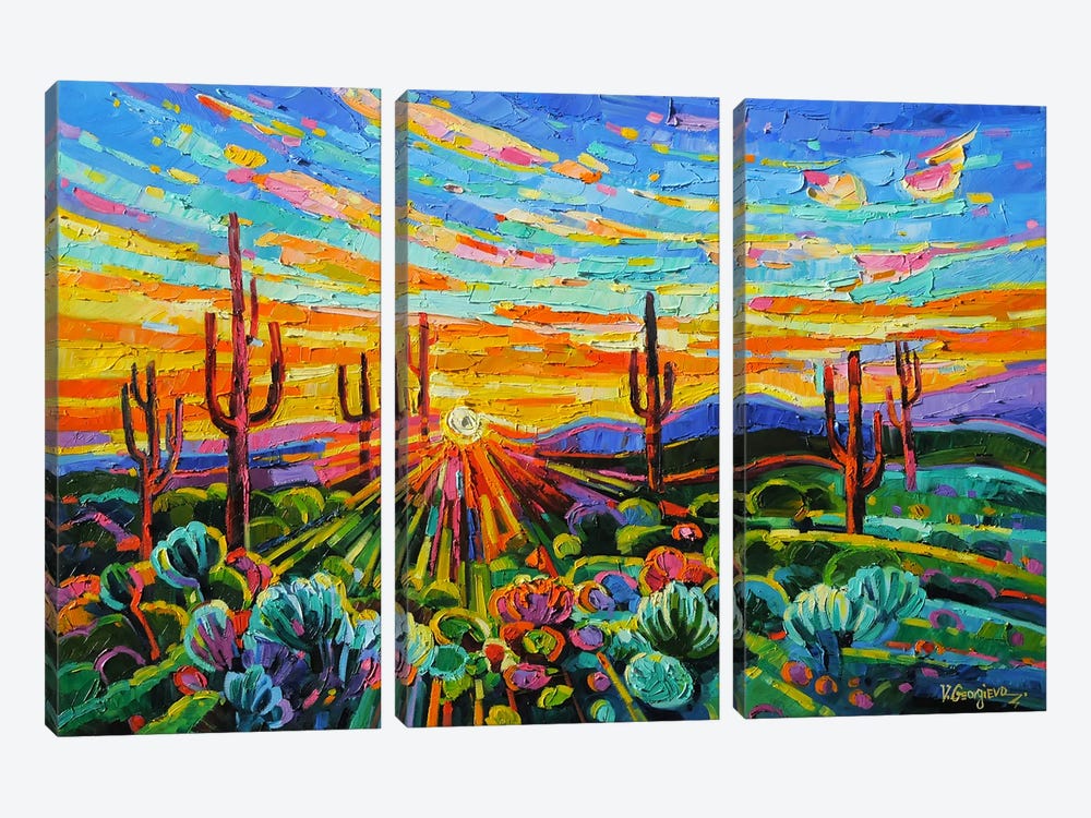 Great Arizona Sunset by Vanya Georgieva 3-piece Canvas Wall Art