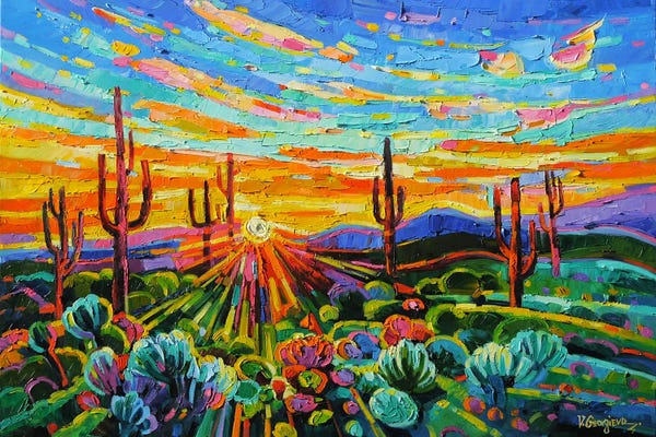 Succulents: Great Arizona Sunset by Vanya Georgieva