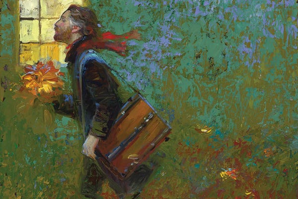 Illuminated Oil Paintings: Fall Bouqette by Victor Nizovtsev