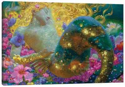 Golden Dreams Canvas Art Print - Goldfish Art