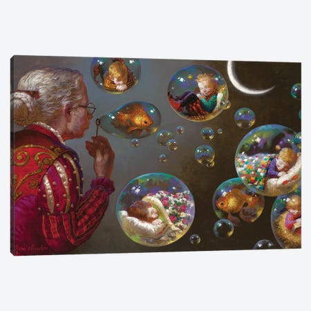 Grandma's Bubbles Canvas Print #VNZ25} by Victor Nizovtsev Art Print