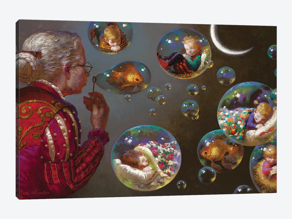 Grandma's Bubbles by Victor Nizovtsev 1-piece Canvas Art