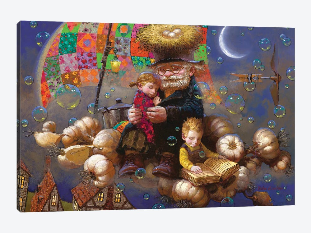 Grandpa's Fairytales by Victor Nizovtsev 1-piece Canvas Art Print
