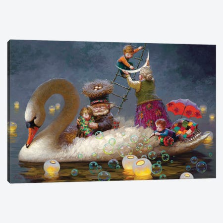 Hanging Of The Moon Canvas Print #VNZ28} by Victor Nizovtsev Canvas Wall Art