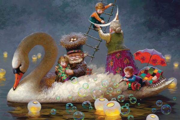 Fairytale Scenes: Hanging Of The Moon by Victor Nizovtsev