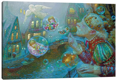 King's Bubbles Canvas Art Print - Fish Art