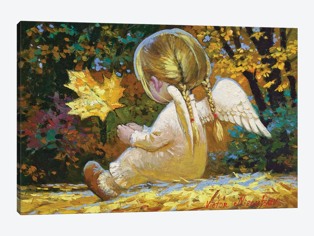 Maple Leaf Angel by Victor Nizovtsev 1-piece Canvas Print
