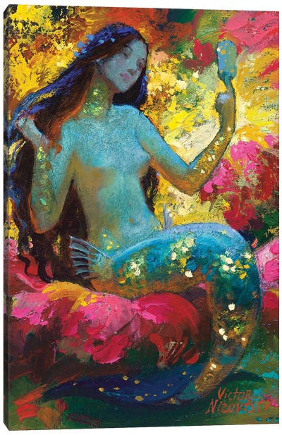 Mirror, Mirror… Canvas Art Print - Mermaid Art