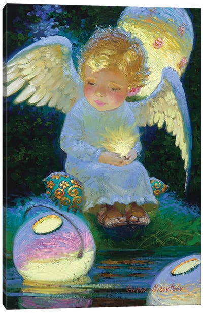Angel Light Canvas Art Print - Child Portrait Art